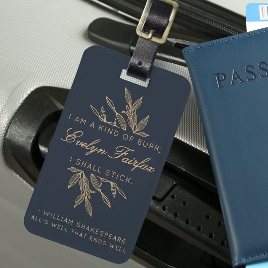 Aangepaste Elegante Moderne Botanische Witty Quote Bagagelabel