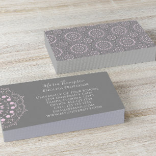 Aangepaste Elegante Moderne Chic Roze Grijs Profes Visitekaartje