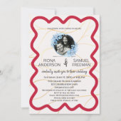 Aangepaste elegante moderne Crimson rood goud brui Kaart (Voorkant)