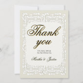 Aangepaste elegante moderne dank u kar witte kant bedankkaart (Voorkant)