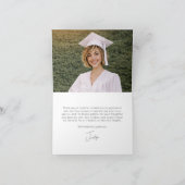 Aangepaste Elegante Moderne Foto Afstudeer Bedankkaart (Binnen)