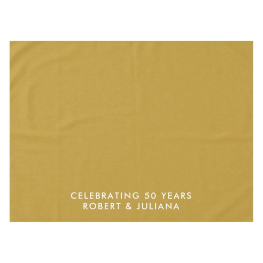 Aangepaste Elegante Moderne Gouden 50ste Verjaarda Tafelkleed (Voorkant (Horizontaal))