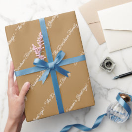 Aangepaste elegante moderne gouden script patroon  cadeaupapier