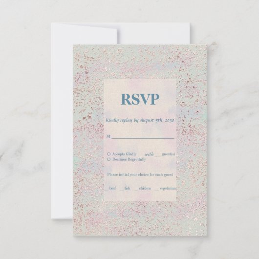 Aangepaste elegante moderne koperen accenten Respo RSVP Kaartje (Voorkant)