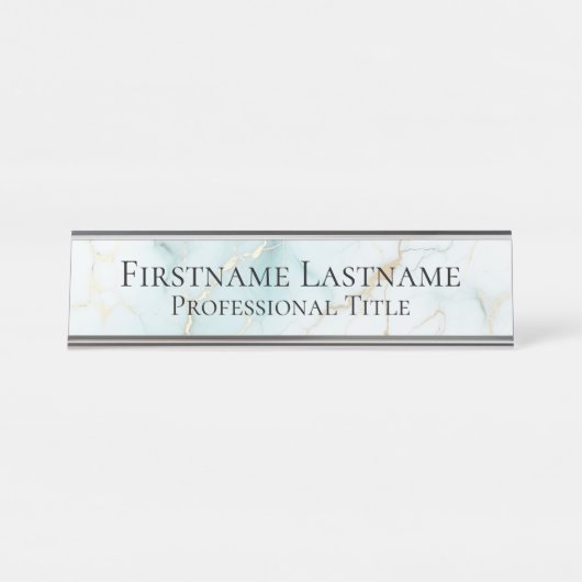 Aangepaste Elegante Moderne Marmer Acryl Bureau Naambordje (Voorkant)