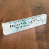 Aangepaste Elegante Moderne Marmer Acryl Naambordje (Zijkant)