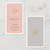 Aangepaste Elegante Moderne Monogram Stijlvolle Sj Visitekaartje (Voorkant / Achterkant)