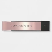 Aangepaste Elegante Moderne Sjabloon Luxe Roze Gou Deurbordje (Voorkant)