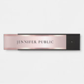 Aangepaste Elegante Moderne Sjabloon Luxe Roze Gou Deurbordje (Voorkant)