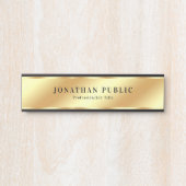 Aangepaste Elegante Moderne Sjabloon Zwart & Goud Deurbordje (Voorkant)