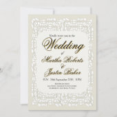 Aangepaste elegante moderne witte kant ornamentaal kaart (Voorkant)