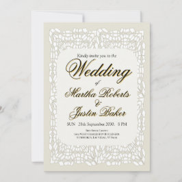 Aangepaste elegante moderne witte kant ornamentaal kaart