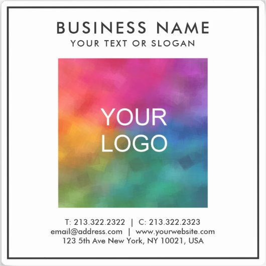 Aangepaste Elegante Moderne Zakelijke Logo Tekst S Sticker (Voorkant)