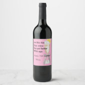 Aangepaste elegante moeder 50ste verjaardag  wijn etiket (Voorkant)