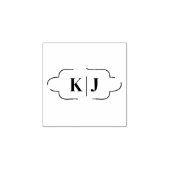 AANGEPASTE ELEGANTE MONOGRAM BRUILOFT HOUTEN KUNST RUBBERSTEMPEL (Afrduk)