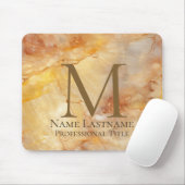 Aangepaste Elegante Monogram Goud Brons Rozijnen M Muismat (Met muis)