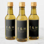 Aangepaste Elegante Monogram Gouden Tekst Save the Wijn Etiket (Flessen)