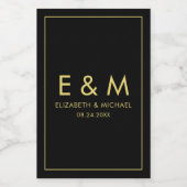 Aangepaste Elegante Monogram Gouden Tekst Save the Wijn Etiket (Enkel label)