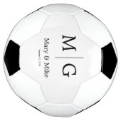 Aangepaste Elegante Monogram Koppel Naam Voetbal (Gedraaid)