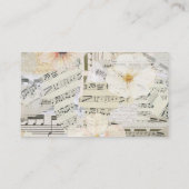 Aangepaste Elegante Monogram Muziek Docent Floral  Visitekaartje (Achterkant)