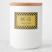 Aangepaste Elegante Monogram Naam Feest Favor Voedselcontainer Etiket (Voorkant)