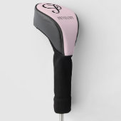Aangepaste elegante monogram naam golfheadcover (Schuin)