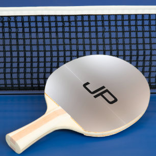 Aangepaste Elegante Monogram Sjabloon Glamour Zilv Tafeltennisbatje