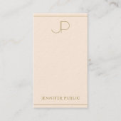 Aangepaste Elegante Monogram Sjabloon Luxe Dik Visitekaartje (Voorkant)
