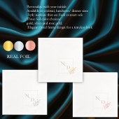 Aangepaste Elegante Monogram Vierkant Bloemen Lijs Folie Servetten