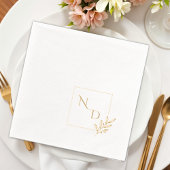 Aangepaste Elegante Monogram Vierkante Bloemenfram Folie Servetten