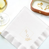 Aangepaste Elegante Monogram Vierkante Bloemenfram Folie Servetten
