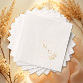 Aangepaste Elegante Monogram Vierkante Bloemenfram Folie Servetten