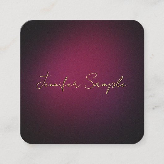 Aangepaste elegante monogrammed Paarse afgeronde h Vierkante Visitekaartje (Voorkant)