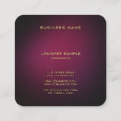 Aangepaste elegante monogrammed Paarse afgeronde h Vierkante Visitekaartje (Achterkant)