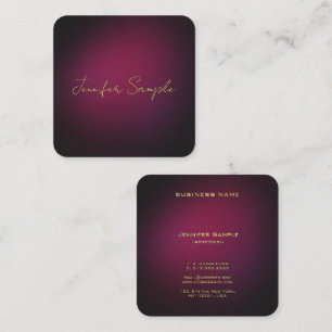 Aangepaste elegante monogrammed Paarse afgeronde h Vierkante Visitekaartje