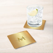 Aangepaste Elegante Naam Monogram Initiaal Sjabloo Kartonnen Onderzetters (Insitu)