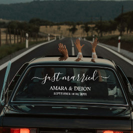 Aangepaste Elegante Net Getrouwd Auto Trouwbanner  Raamsticker