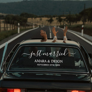 Aangepaste Elegante Net Getrouwd Auto Trouwbanner Raamsticker