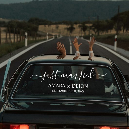 Aangepaste Elegante Net Getrouwd Auto Trouwbanner Raamsticker
