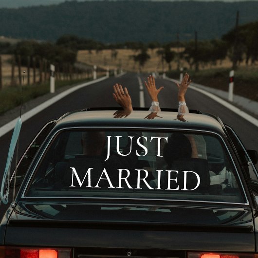 Aangepaste Elegante Net Getrouwd Auto Trouwbanner Raamsticker