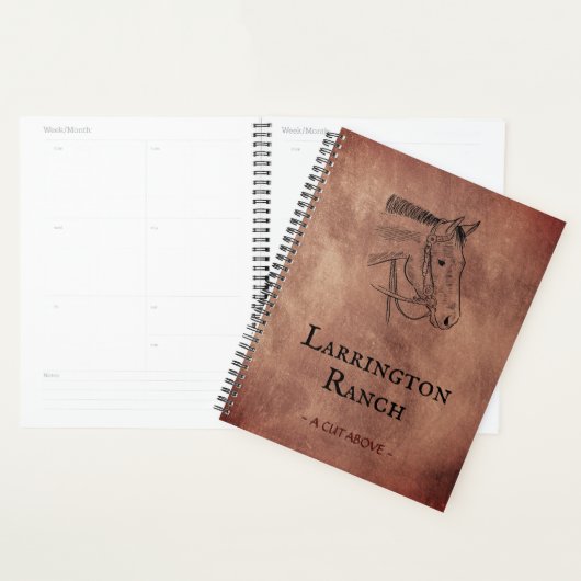 Aangepaste Elegante Paardenranch Zakelijk Planner (Display)