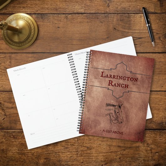 Aangepaste Elegante Paardenranch Zakelijke Planner