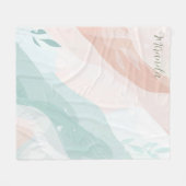 Aangepaste Elegante Perzik en Mint Minimalistische Fleece Deken (Voorkant (Horizontaal))
