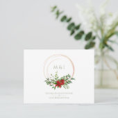 Aangepaste Elegante Poinsettia Kerstbruiloft Briefkaart (Staand voorkant)