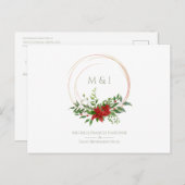 Aangepaste Elegante Poinsettia Kerstbruiloft Briefkaart (Voorkant / Achterkant)