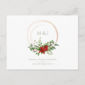 Aangepaste Elegante Poinsettia Kerstbruiloft Briefkaart (Voorkant)