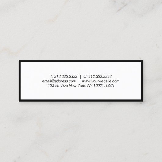 Aangepaste Elegante Professionele Moderne Eenvoudi Mini Visitekaartje (Achterkant)