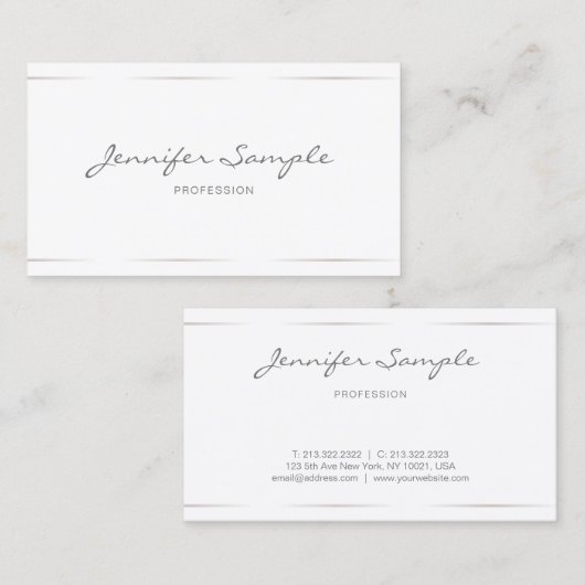 Aangepaste Elegante Professionele Moderne Eenvoudi Visitekaartje (Voorkant / Achterkant)