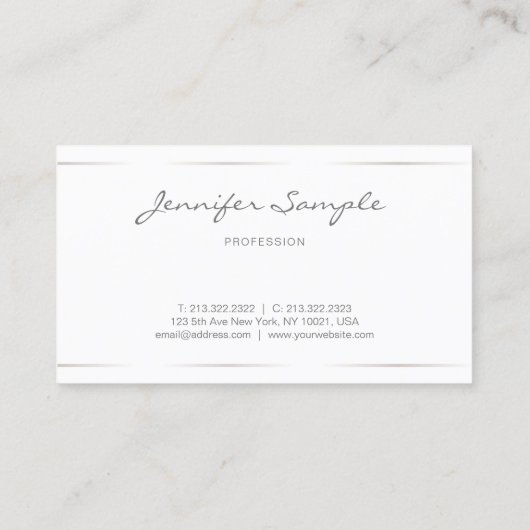 Aangepaste Elegante Professionele Moderne Eenvoudi Visitekaartje (Achterkant)