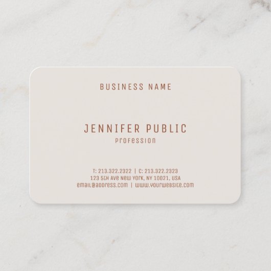 Aangepaste, elegante professionele moderne Sjabloo Visitekaartje (Achterkant)